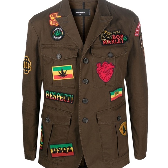 Brand New authentic Dsquared2 military patched Bob Marley jacket - Picture 3 of 17
